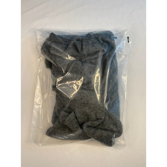 Just Fab Cross Sweater V Neck Gray Cropped Womens Large Thick Heathered Balloon - Picture 8 of 9